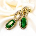 cercei placati aur 18k emilia green