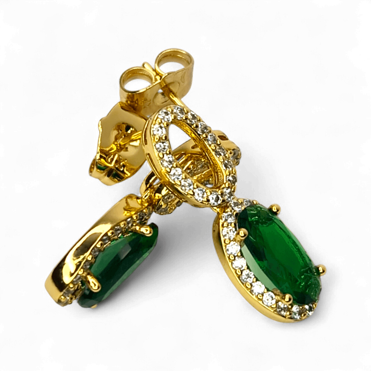 cercei placati aur 18k emilia green 10 cercei placati aur 18k emilia green 10
