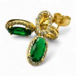 cercei placati aur 18k emilia green