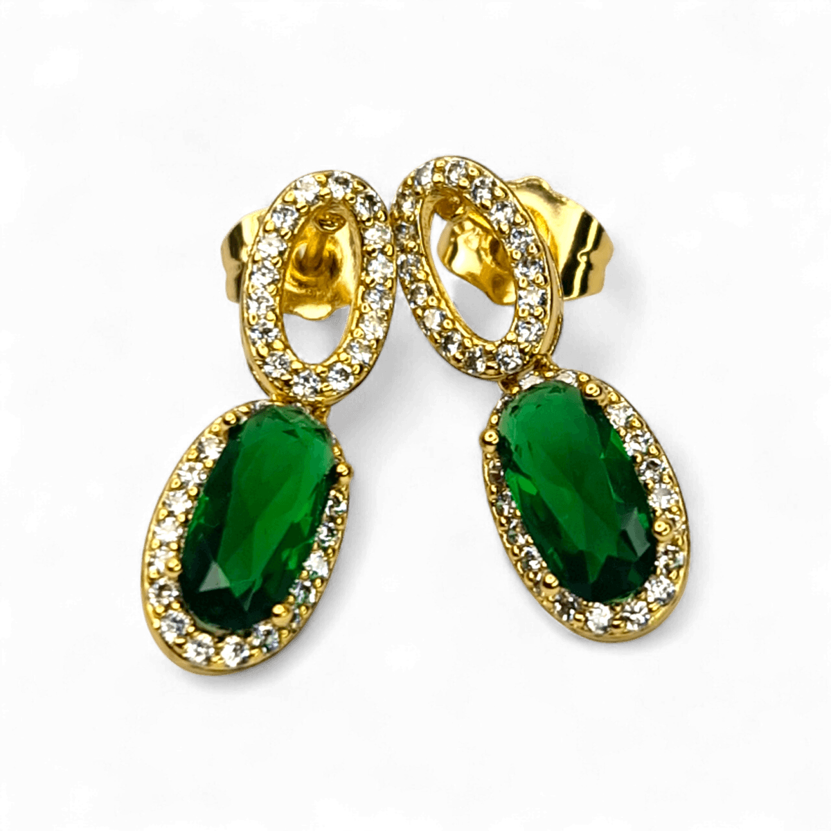 cercei placati aur 18k emilia green 2 cercei placati aur 18k emilia green 2