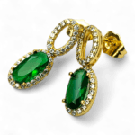 cercei placati aur 18k emilia green