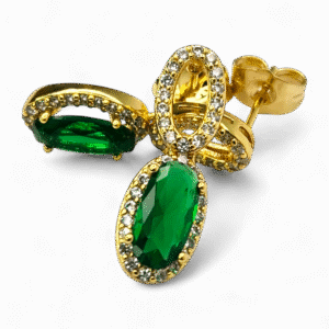 cercei placati aur 18k emilia green