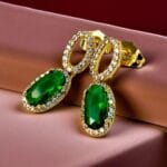 cercei placati aur 18k emilia green