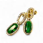 cercei placati aur 18k emilia green