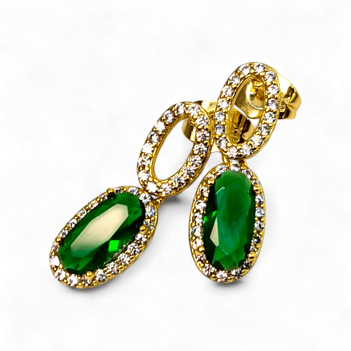 cercei placati aur 18k emilia green 5 cercei placati aur 18k emilia green 5