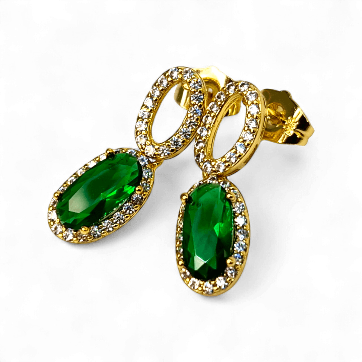 cercei placati aur 18k emilia green 6 cercei placati aur 18k emilia green 6