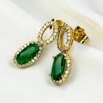 cercei placati aur 18k emilia green