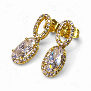 cercei placati aur 18k emilia white