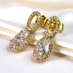 cercei placati aur 18k emilia white