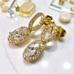 cercei placati aur 18k emilia white