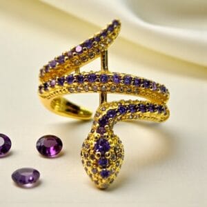 inel kaida blue placat aur 14k 1