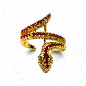 inel kaida red placat aur 14k